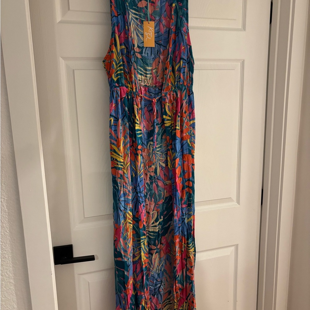 Colorful Tropical Maxi Dress
